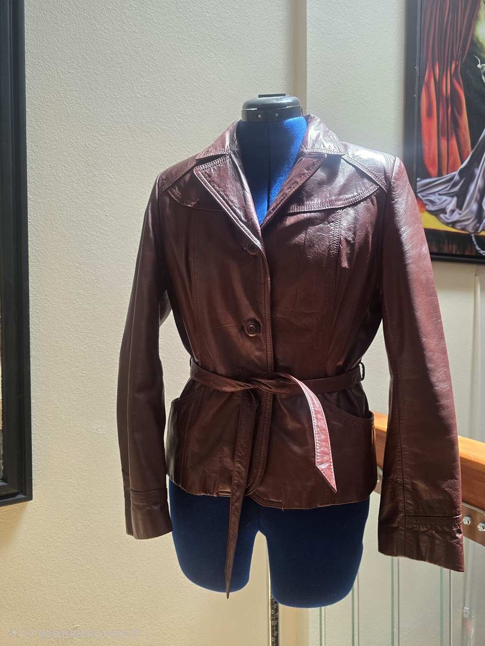 VTG Wilsons Suede & Leather Jacket Belted Burgundy Sz 12 Removable Quilted Liner